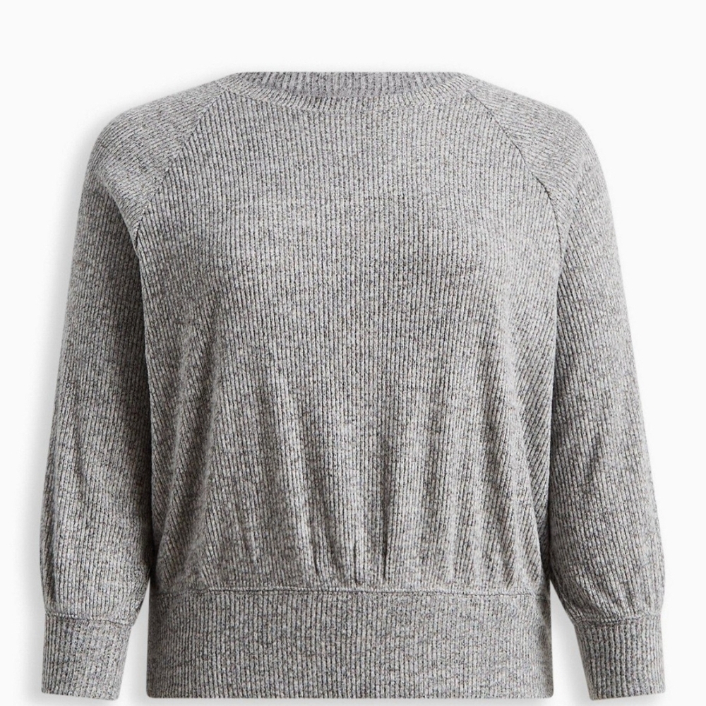 torrid Light Gray Ribbed Batwing Sweater